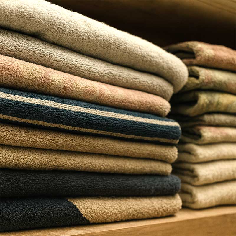 stare uteraky pred obnovou savosti zložene na polici